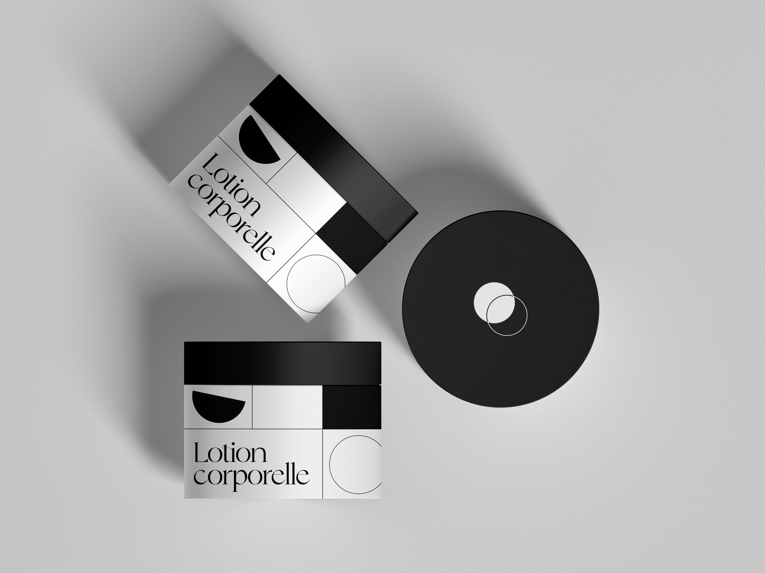 Mockup of CRCL branded lotion bottle packaging.