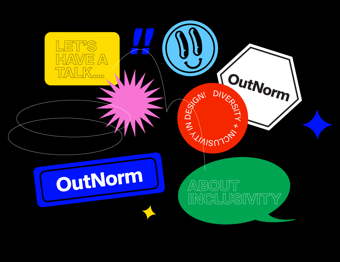 Graphic visual showing OutNorm's visual identity.